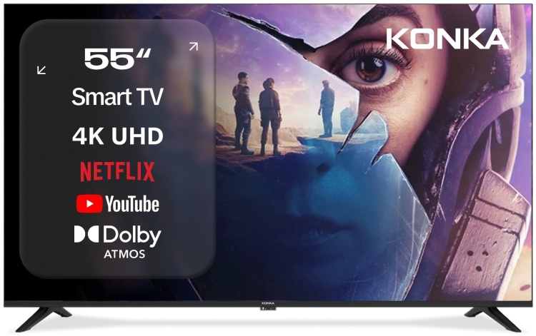 Телевизор KONKA KT55-U683WB 140 см черный