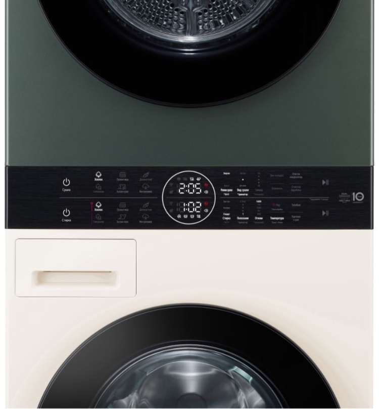 Стиральная машина LG W4W8LVKK2HM зеленый, бежевый