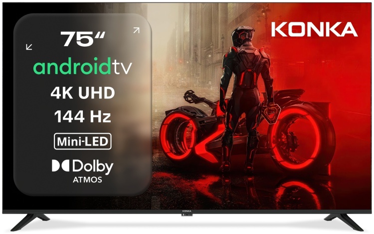Телевизор KONKA KT75-Q809GB 191 см черный